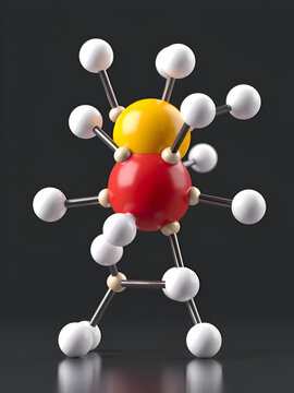Catechol molecule made with balls, scientific molecular model. Chemical 3d rendering