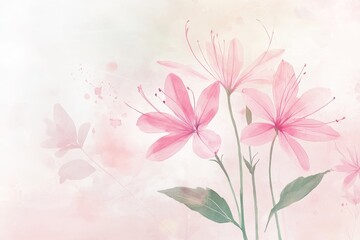 Delicate pink floral illustration with soft color palette.
