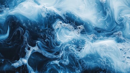 Obraz premium Deep calm waves in smooth blue background