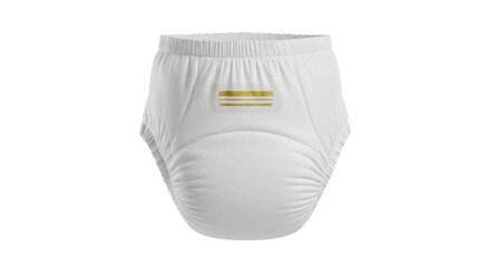Isolated Baby Diaper with Gold Stripe