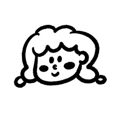 smile girl png cartoon cute education kid for learning action doodle lint and outline design clipart line art pen doodle cartoon