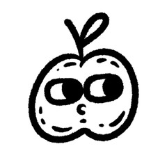 apple png cartoon cute education kid for learning action doodle lint and outline design clipart line art pen doodle cartoon