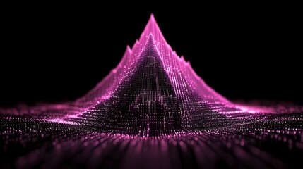 Abstract pyramid of glowing particles