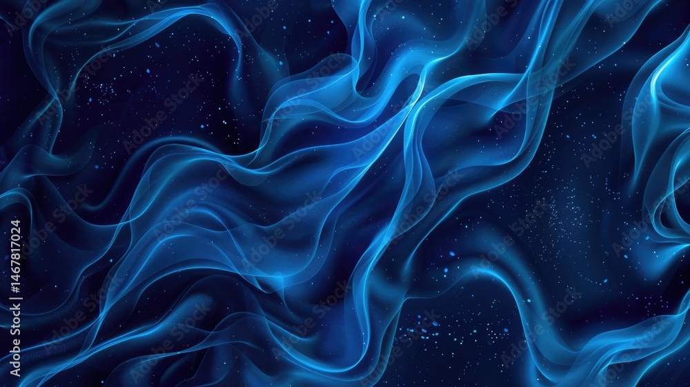 Poster this captivating abstract background features dark blue flowing waves, creating a smooth and etherea
