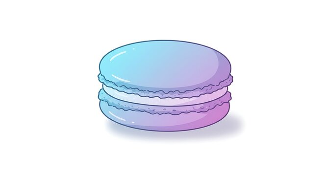 Simple macaron drawing, two-tone circle with smooth gradient and soft shadow, elegant pastel colors&quot
