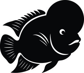 Vector silhouette of a fish perfect for aquarium design, Aquarium Theme Fish Artwork