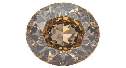 Isolated Sparkling Champagne Diamond Cut Gemstone