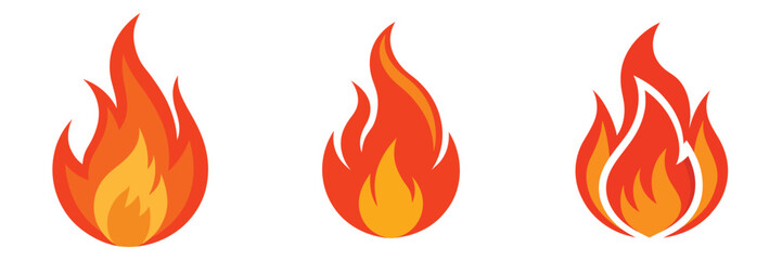Fire flame Icons Vector Illustration