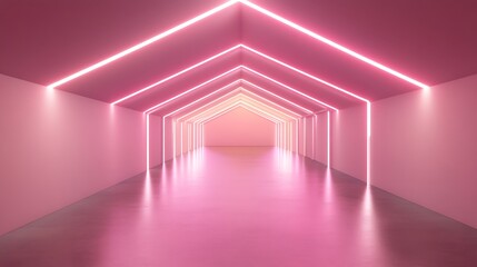 Fototapeta premium Pink neon tunnel (1)
