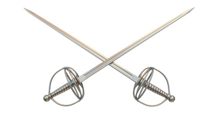 Isolated Crossed Swords Fencing Duel Weaponry