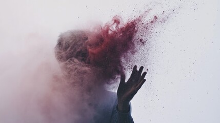 Fototapeta premium A person enveloped in a burst of vibrant color