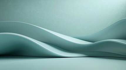 Obraz premium Muted teal, smooth flowing curves