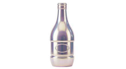 Isolated Iridescent Bottle with Blank Label Cosmetic Packaging