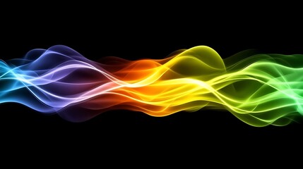 Abstract rainbow waves on black (3)