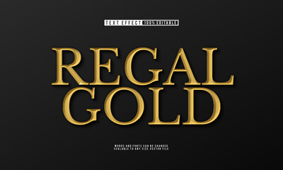 Editable regal gold 3D text effect with elegant and luxurious style. © Ibnu Hajar