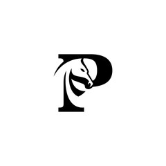 letter P horse logo