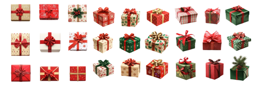 Colorful Gift Boxes for Celebrations and Special Occasions, Isolated on Transparent, white background - Powered by Adobe