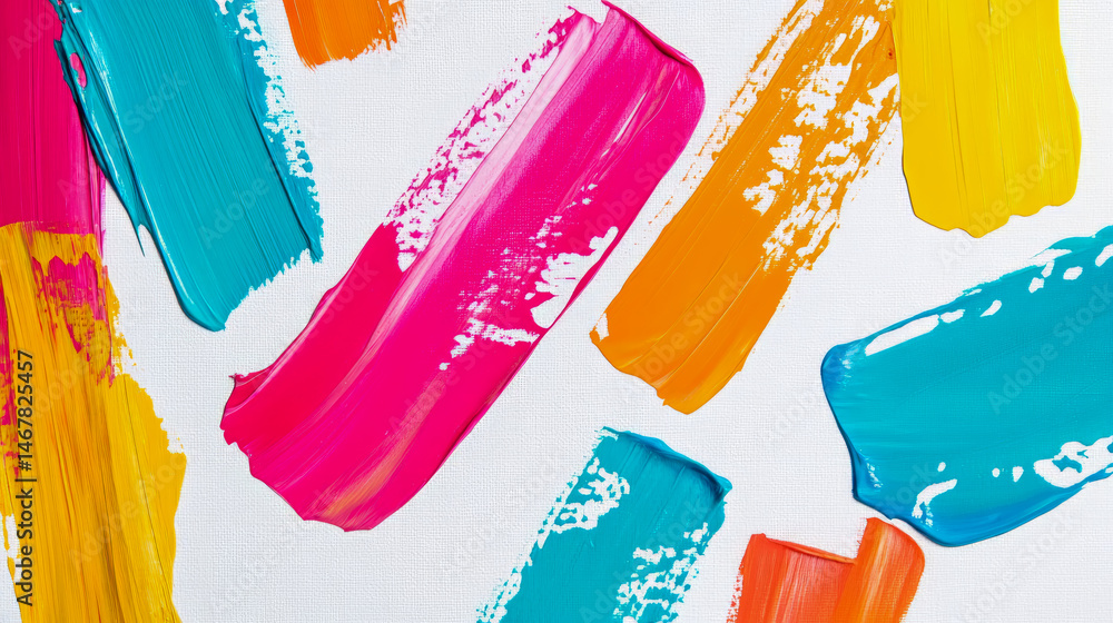Poster abstract acrylic strokes: a vivid display of color and texture on canvas, ideal for modern art print