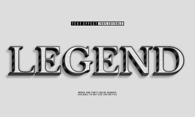 Editable legend black text effect with sleek, minimalist and modern style.