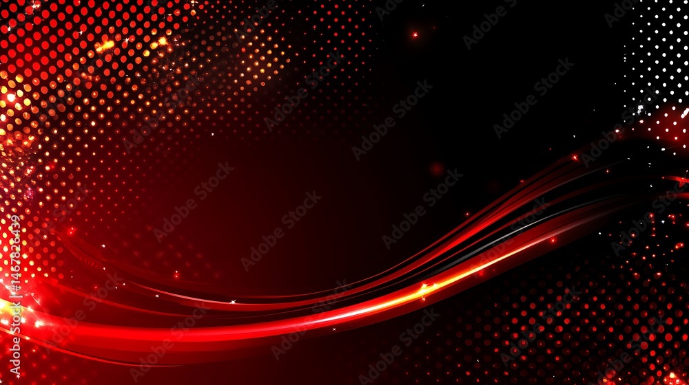 Poster abstract red and gold background with dynamic lines