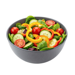Fresh vegetable salad in gray bowl