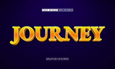 Editable Journey golden 3D text effect with dynamic style.