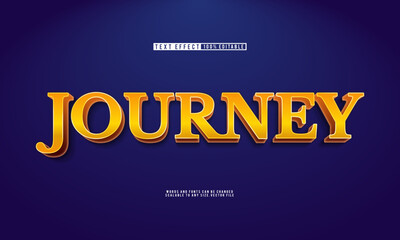 Editable Journey golden 3D text effect with dynamic style.