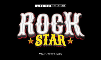 Editable Rock Star 3D text effect with a bold, vibrant, and energetic style.