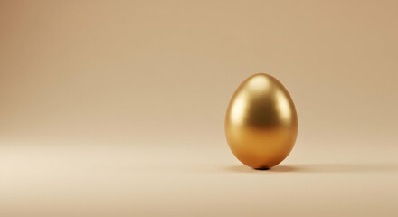 Golden Egg on Simple Background for Minimalist Decorative Use