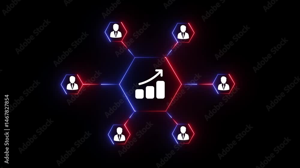 Poster business network growth strategy with centralized data visualization.