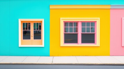 Colorful storefront with vibrant windows and displays, designed to catch the attention of passersby.