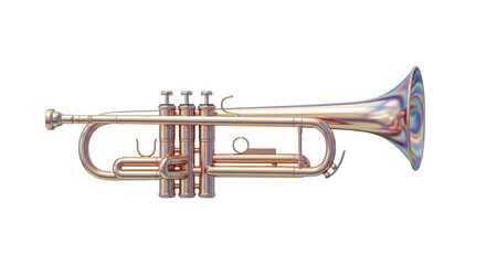 Obraz premium Isolated Golden Brass Trumpet for Musical Performance
