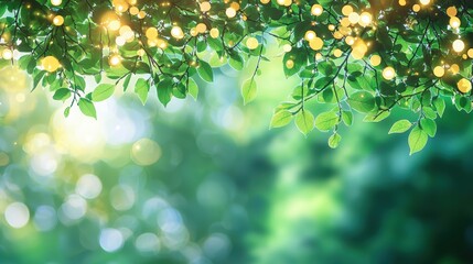 Obraz premium Soft colorful bokeh lights filtering through a forest canopy, creating a peaceful outdoor scene.