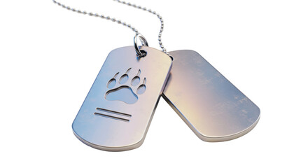 Fototapeta premium Isolated Military Dog Tag with Bear Paw Print