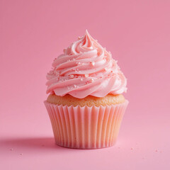 Delicate Pink Cupcake with Sweet Sprinkles