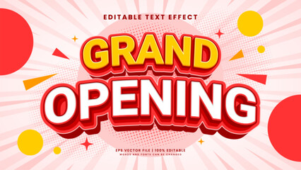 Grand opening sale 3d editable text effect