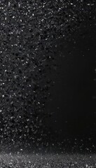 Obraz premium Black backdrop strewn with white and silver glitter, sparkling texture , magic, graphic, abstract