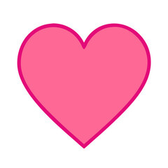 Vibrant Pink Heart Shape Symbolizing Love and Affection in a Playful Design