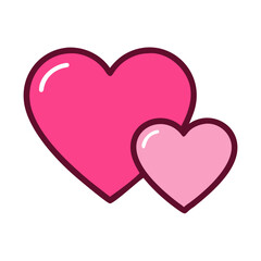 Vibrant Pink Heart Shape Symbolizing Love and Affection in a Playful Design