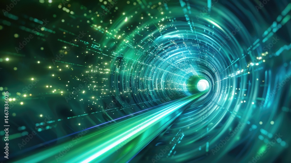 Poster abstract of vibrant line light with digital style effect in futuristic portal style scene with vivid
