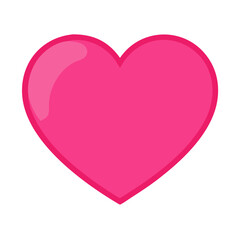Vibrant Pink Heart Shape Symbolizing Love and Affection in a Playful Design