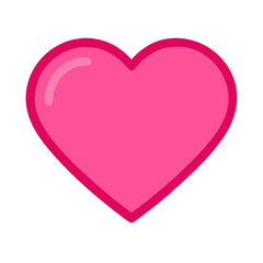 Vibrant Pink Heart Shape Symbolizing Love and Affection in a Playful Design