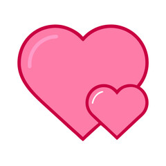 Vibrant Pink Heart Shape Symbolizing Love and Affection in a Playful Design