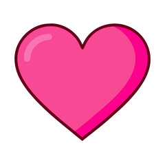 Vibrant Pink Heart Shape Symbolizing Love and Affection in a Playful Design