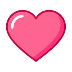 Vibrant Pink Heart Shape Symbolizing Love and Affection in a Playful Design