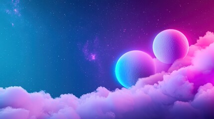 Fototapeta premium A cosmic backdrop filled with colorful stars and planets, offering a deep sense of space exploration.