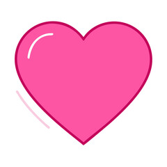 Vibrant Pink Heart Shape Symbolizing Love and Affection in a Playful Design