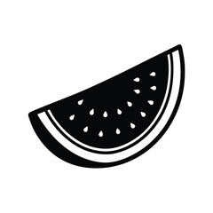 Half watermelon slice with red interior