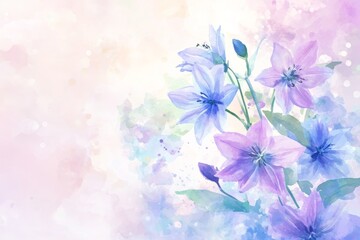 Fototapeta premium Delicate, pastel flowers in soft watercolor style.