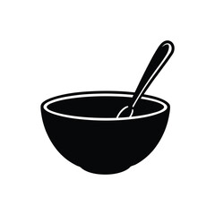 Mixing bowl with spoon for food preparation
